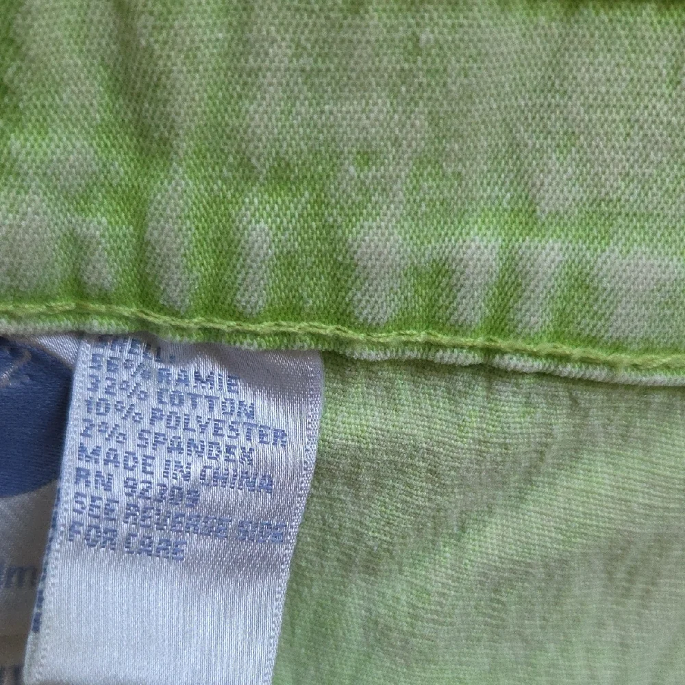 Diane Gilman Light Green Fabric Jeans With Decoration. - Picture 5 of 8